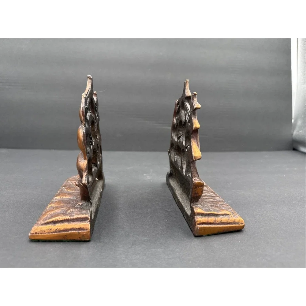 Vintage Cast Iron Ship Nautical Old Ironsides Bookends Door Stopper 1940s-50s